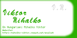 viktor mihalko business card